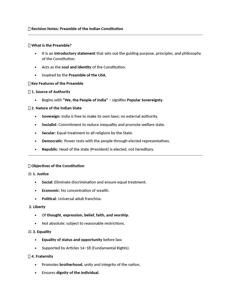 CH-5 Preamble of The Cons | PDF | Government | Political Science