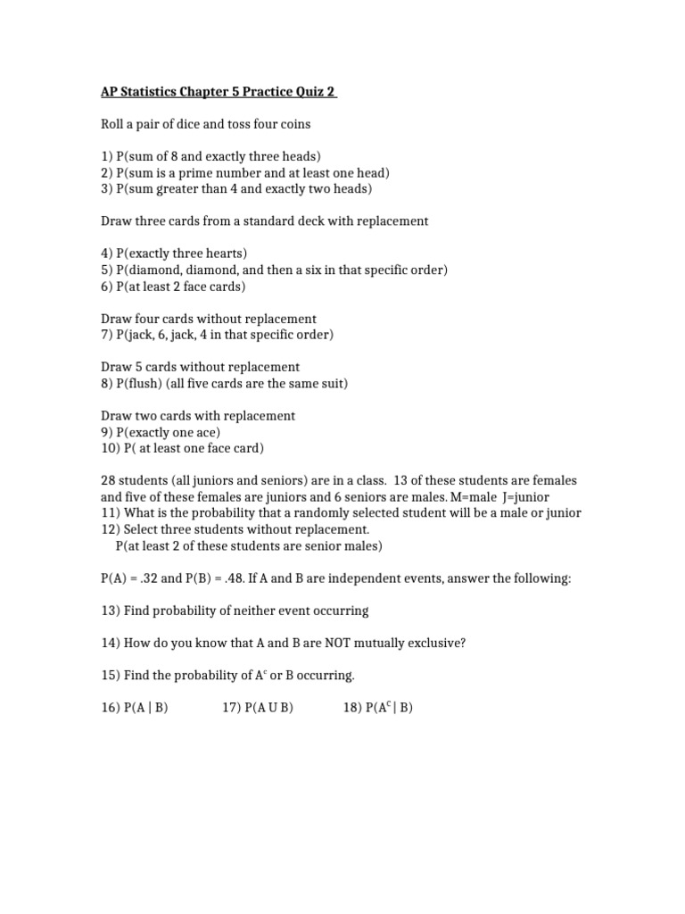 CH 5 Practice Quiz#2 2024 | PDF