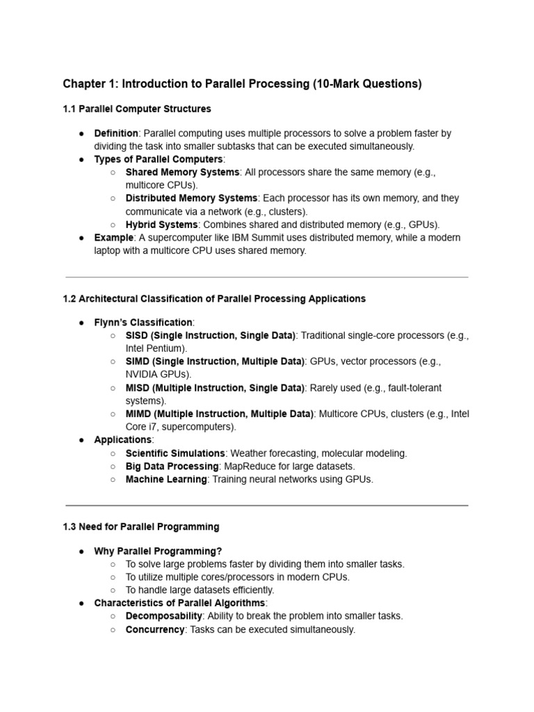 CHA - Master - Summary | PDF | Parallel Computing | Multi Core Processor