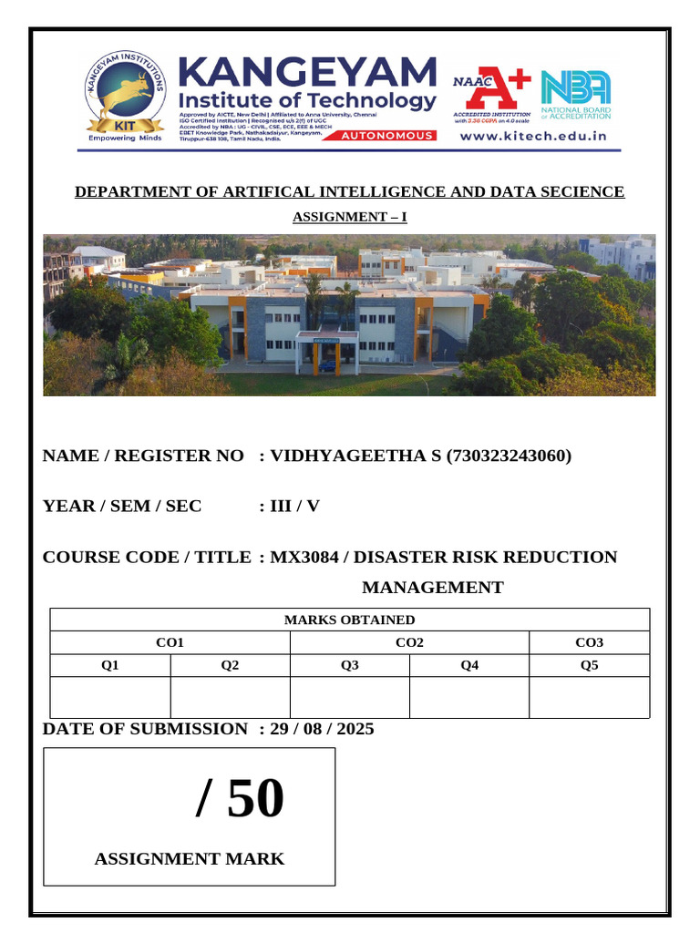 Course Assignment Front Page | PDF
