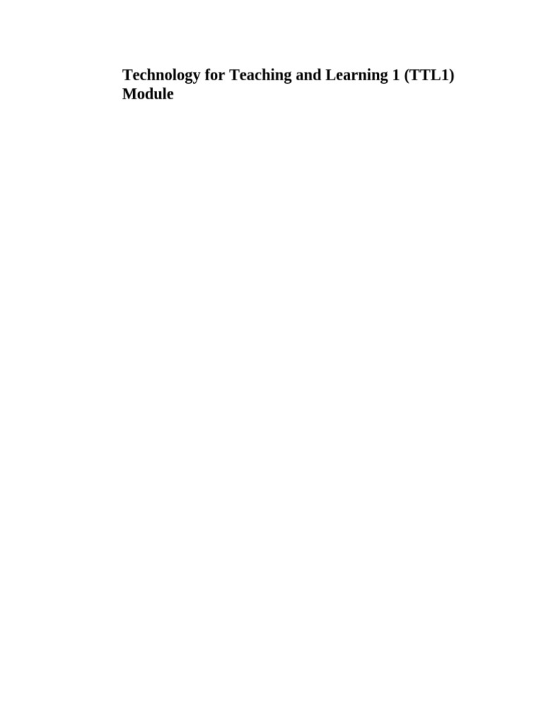 Complete Module Technology For Teaching and Learning 1 Ttl1 1 | PDF ...