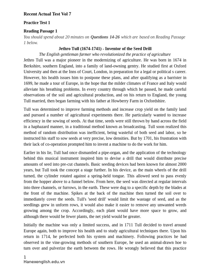 Recent Actual Test Vol 7 - Test 1 | PDF | Jupiter | Laughter