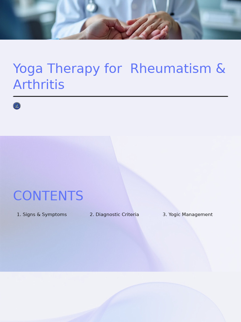 Yoga Therapy For Rheumatism & Artharitis | PDF | Arthritis | Relaxation ...