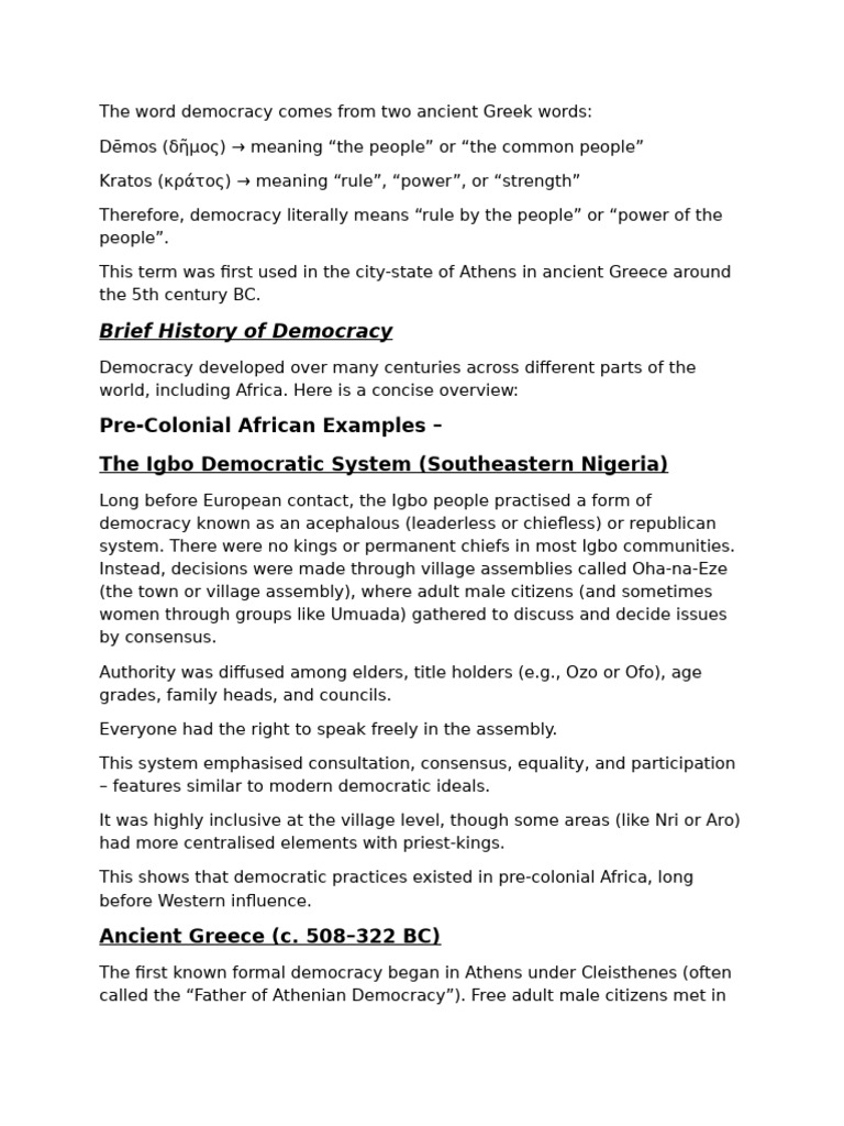 Introduction To Democracy | PDF | Democracy | Political Ideologies