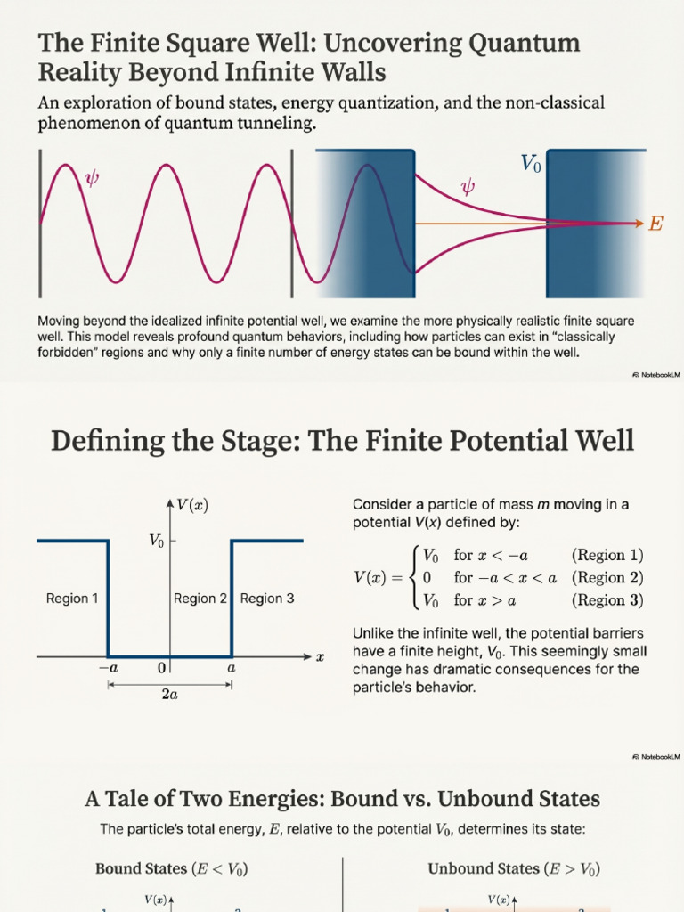 Finite Square Well Quantum Theory | PDF