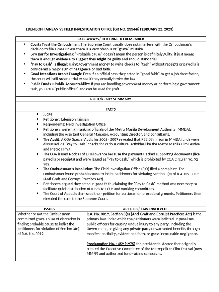 Fainsan V Field Investigation | PDF | Justice | Crime & Violence