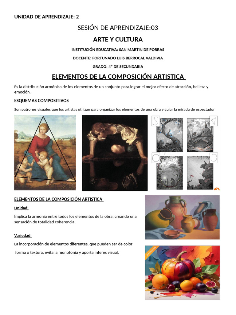 Unidad de Aprendizaje Arte y Cultura | PDF | Composiciones Musicales ...