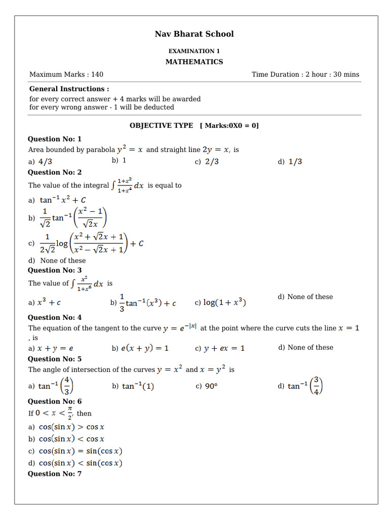 Mathematics (01 01 2026) | PDF | Analytic Geometry | Euclidean Geometry