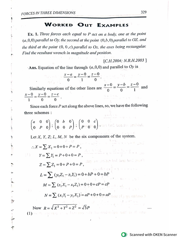 Statics (Forces in 3D) Problems 1 | PDF