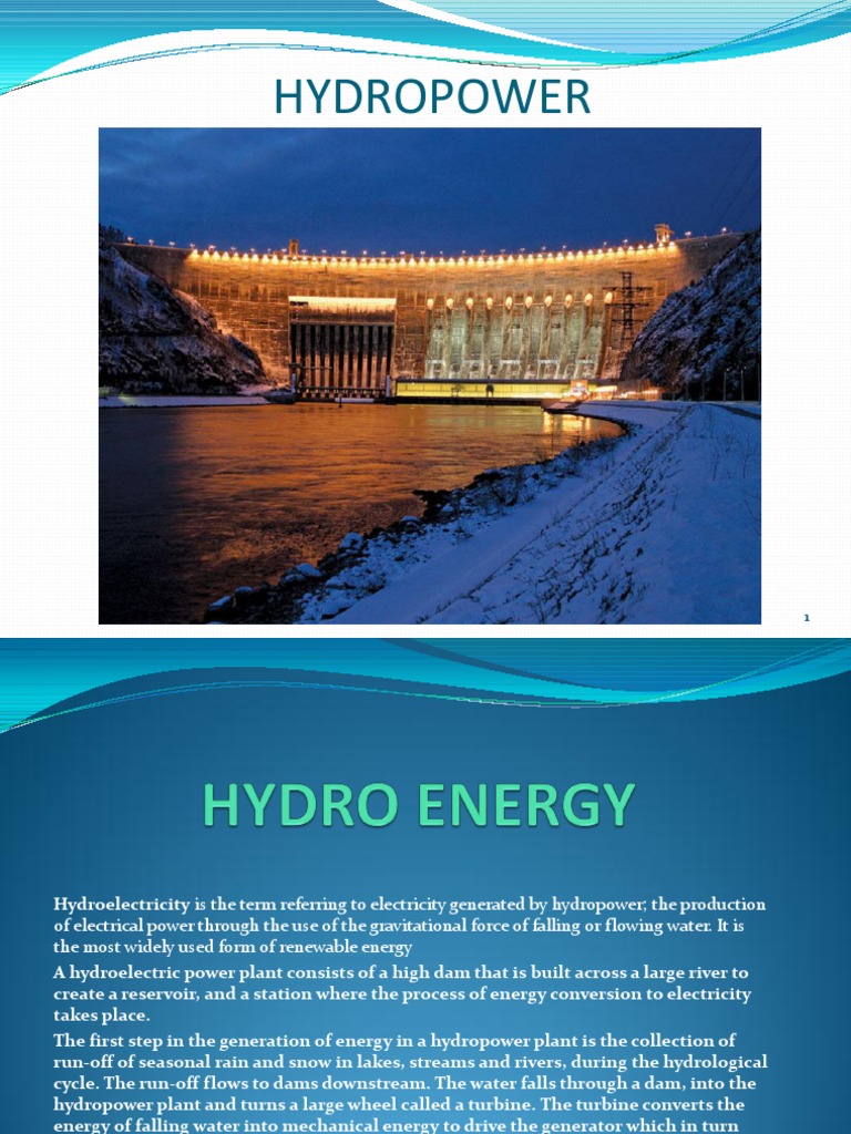 Hydro Energy | PDF | Hydroelectricity | Dam