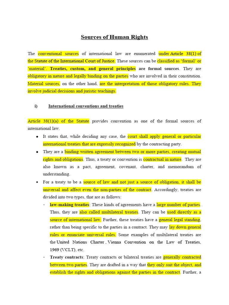 Sources of Human Rights Law | PDF | Treaty | International Law