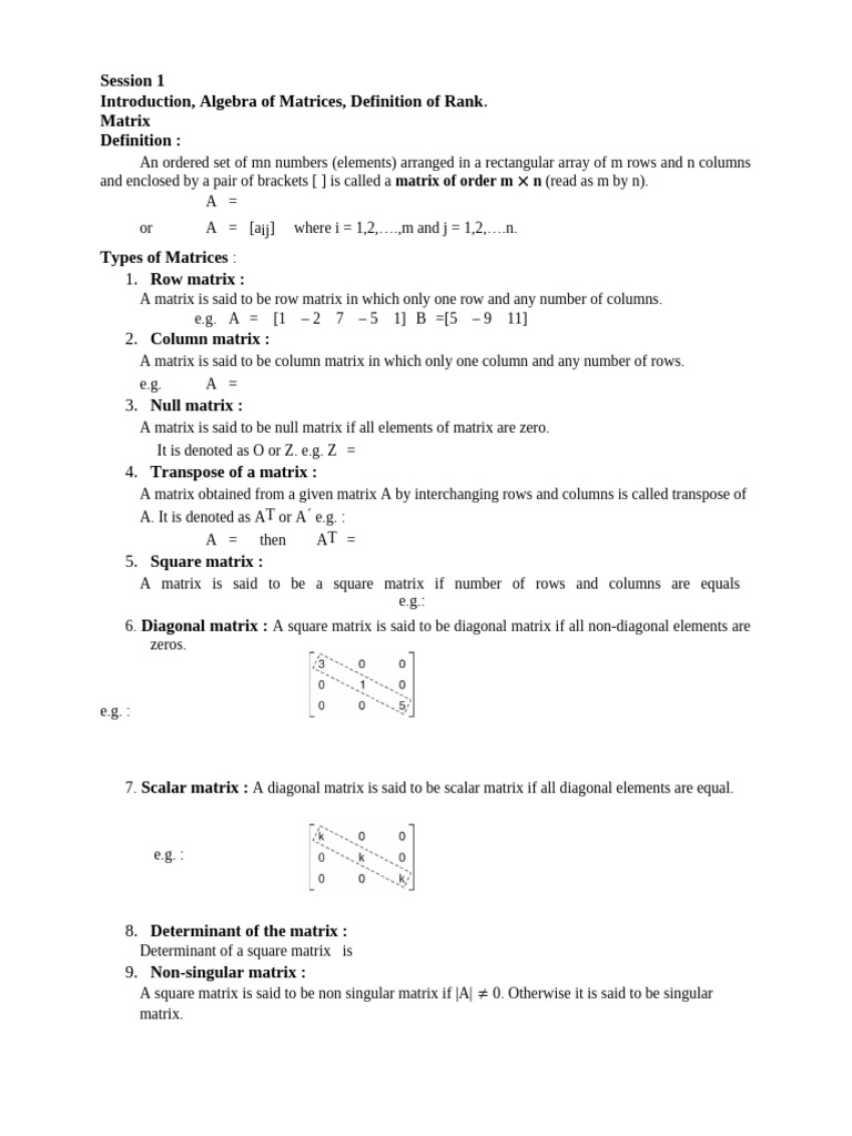 Matrices | PDF | Matrix (Mathematics) | Determinant