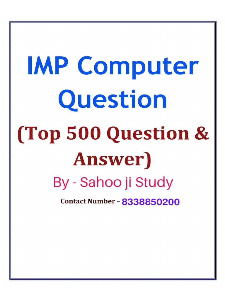 IMP Computer Question Colour | PDF