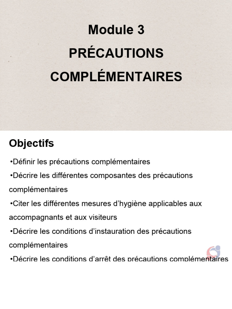 Mod 3 Precautions Complementaires | PDF | Infection | Microbiologie