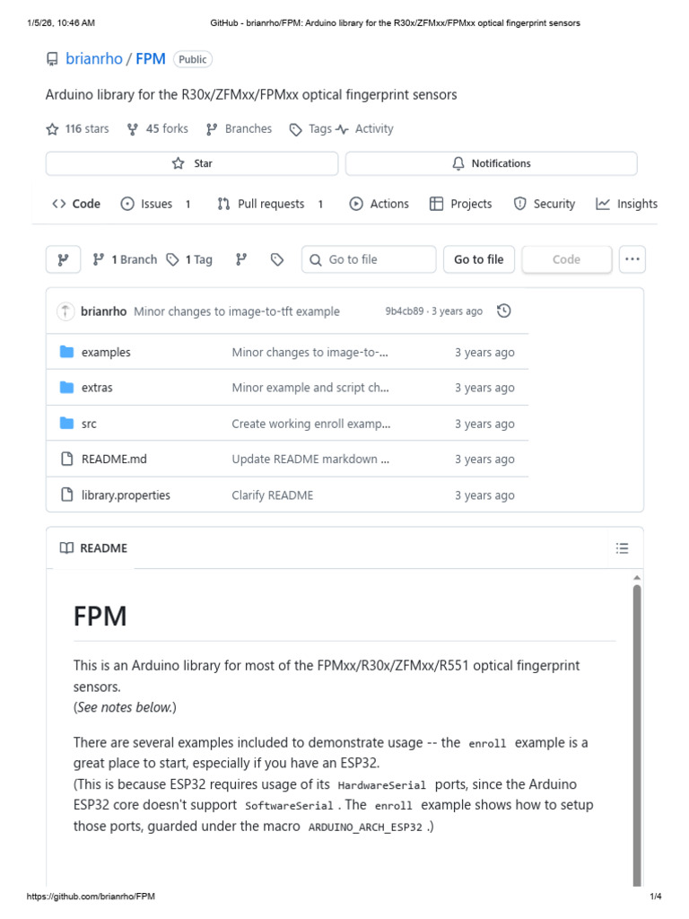 GitHub - Brianrho - FPM - Arduino Library For The R30x - ZFMXX - FPMXX ...