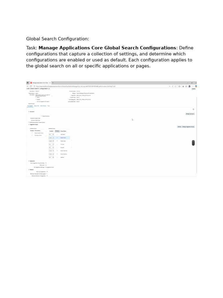 Global Search Option Setups | PDF
