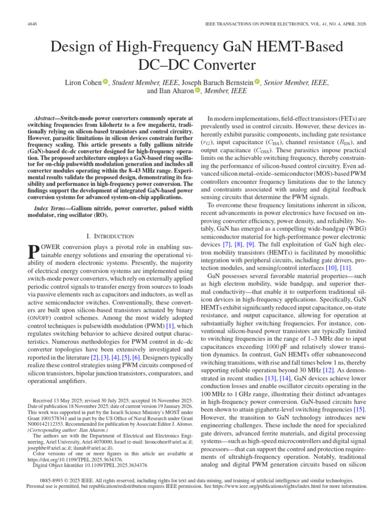 Design of High-Frequency GaN HEMT-Based DCDC Converter | PDF ...