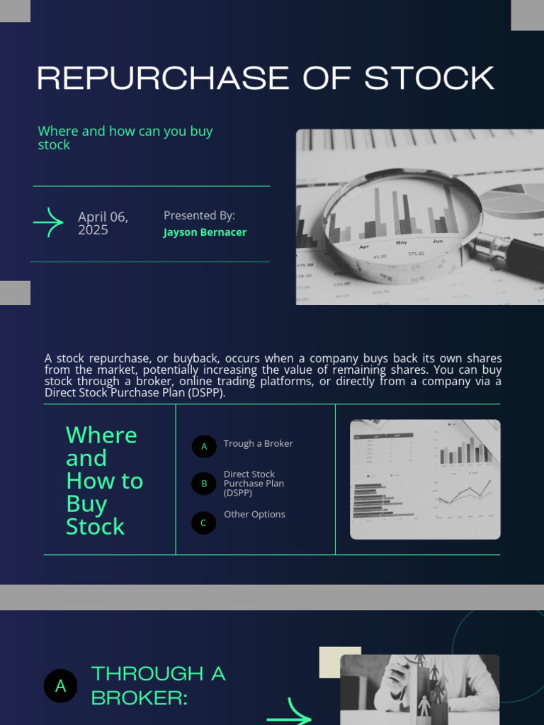 Repurchase of Stock Where and How Can You Buy Stock | PDF | Share ...