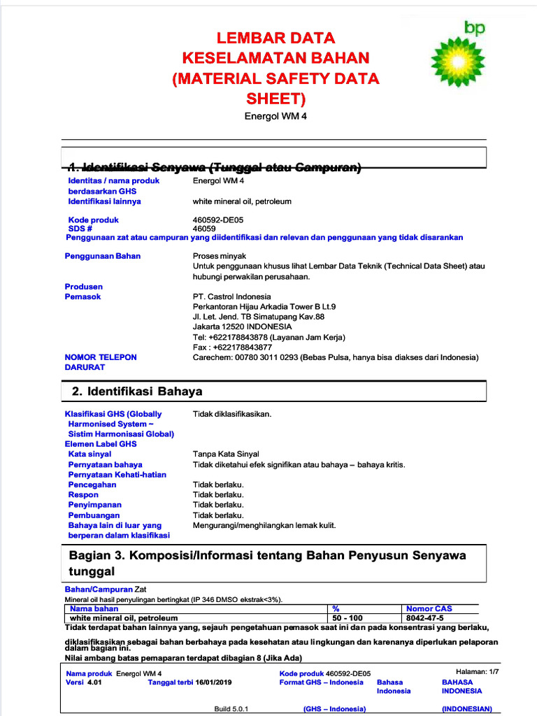 PDF Msds White Oil 2019 Compress | PDF