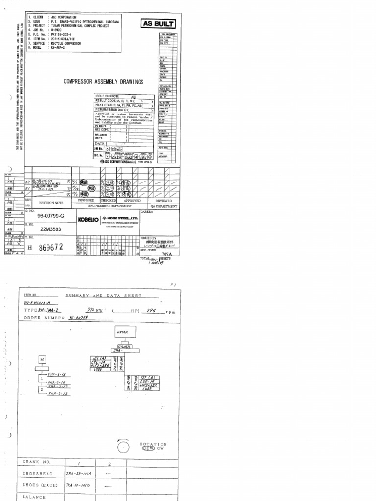 Compressor Assembly Drawing 202-K-001 | PDF