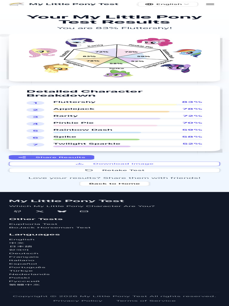 My Little Pony Test Results - Your Character Match | PDF