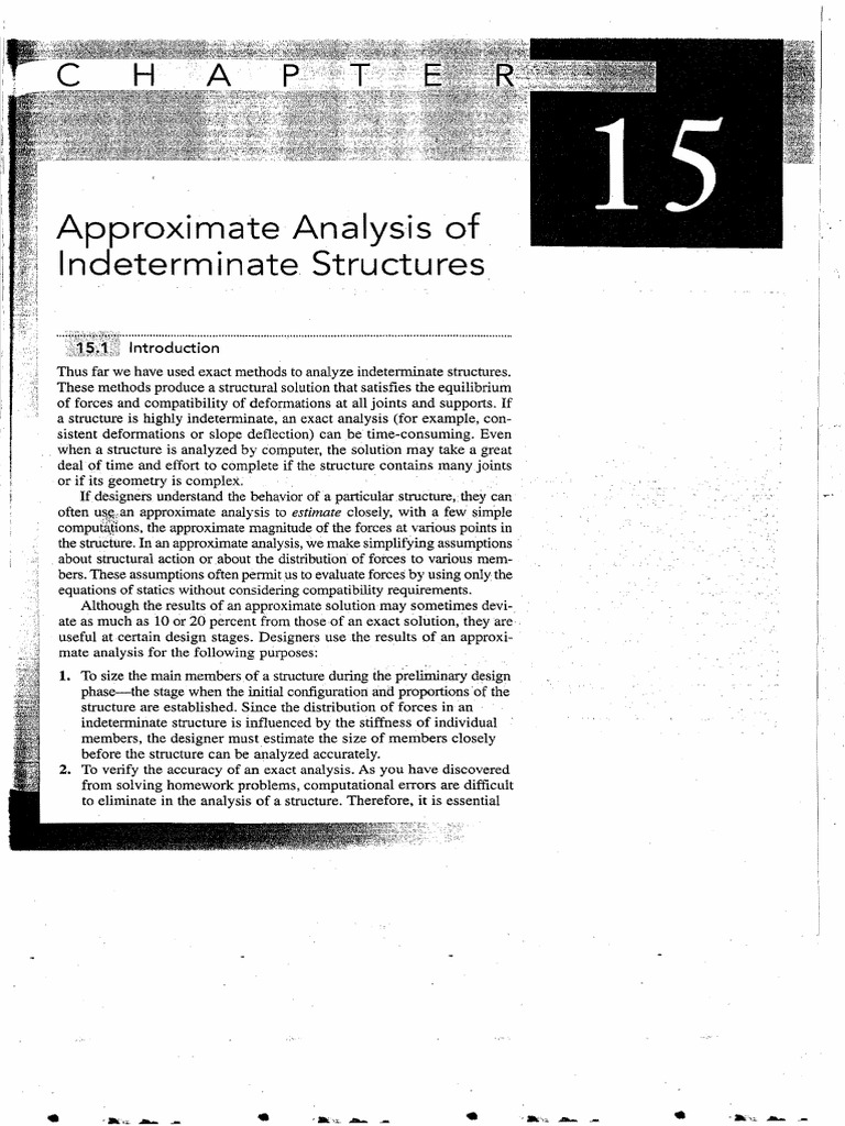 Chapter 15 Approximate Analysis of Indeterminate Structures | PDF ...