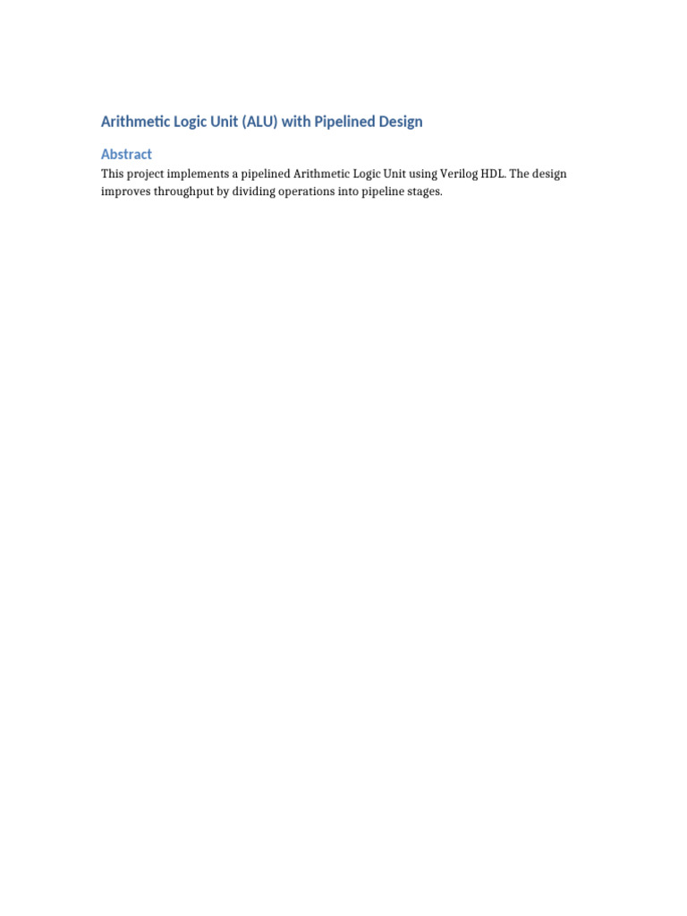 Pipelined ALU | PDF