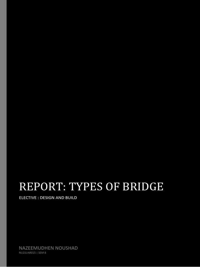 Types of Bridges Report | PDF | Bridge | Transport Buildings And Structures