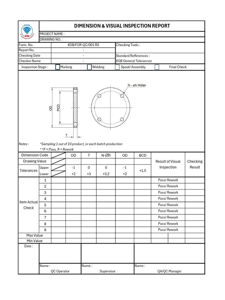 Dimensional BL Flange Checksheets | PDF
