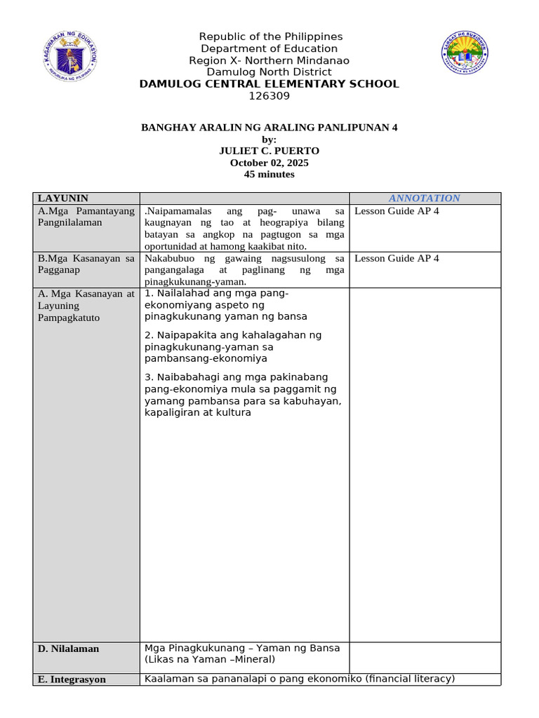 Lesson Plan Grade 3 | PDF