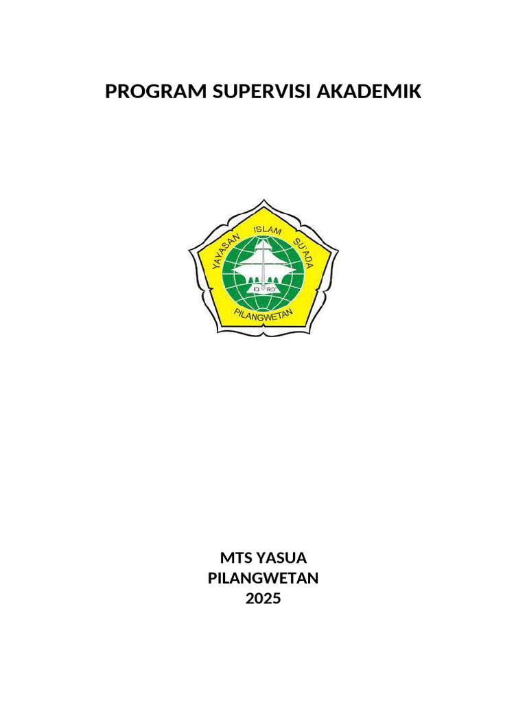 Cover Program Supervisi Pembelajaran | PDF