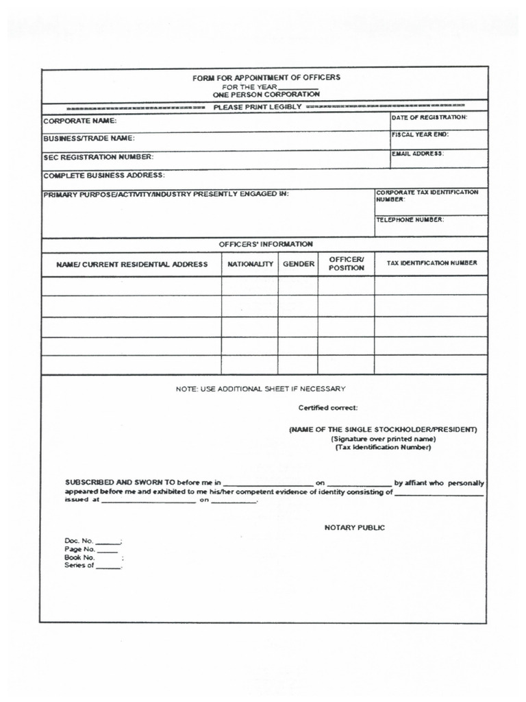 FORM - OPC Appointment | PDF