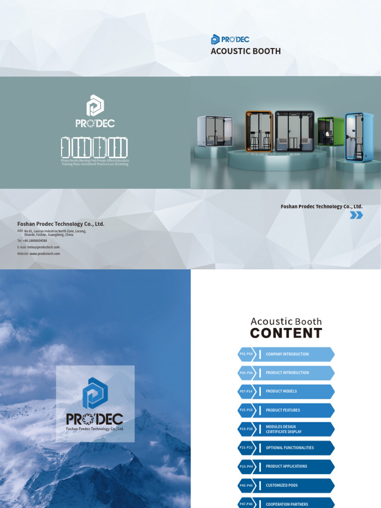 Prodec Acosutic Pod Catalog 2025 | PDF