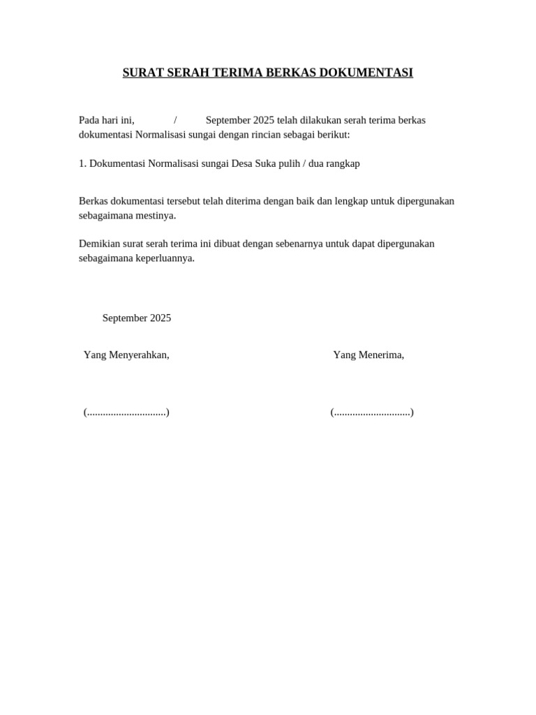 Surat Serah Terima | PDF