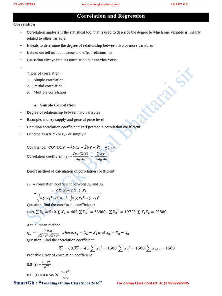 Correlation and Regression | PDF | Multivariate Statistics ...