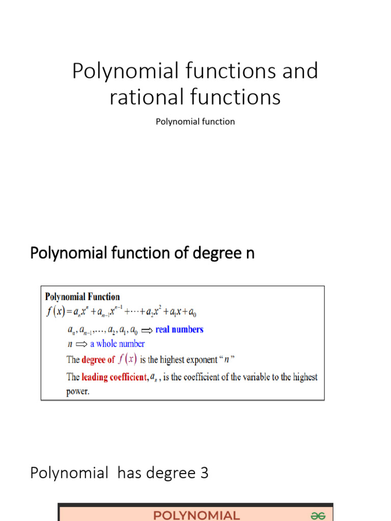 Polynomial Functions and Rational Functions | PDF