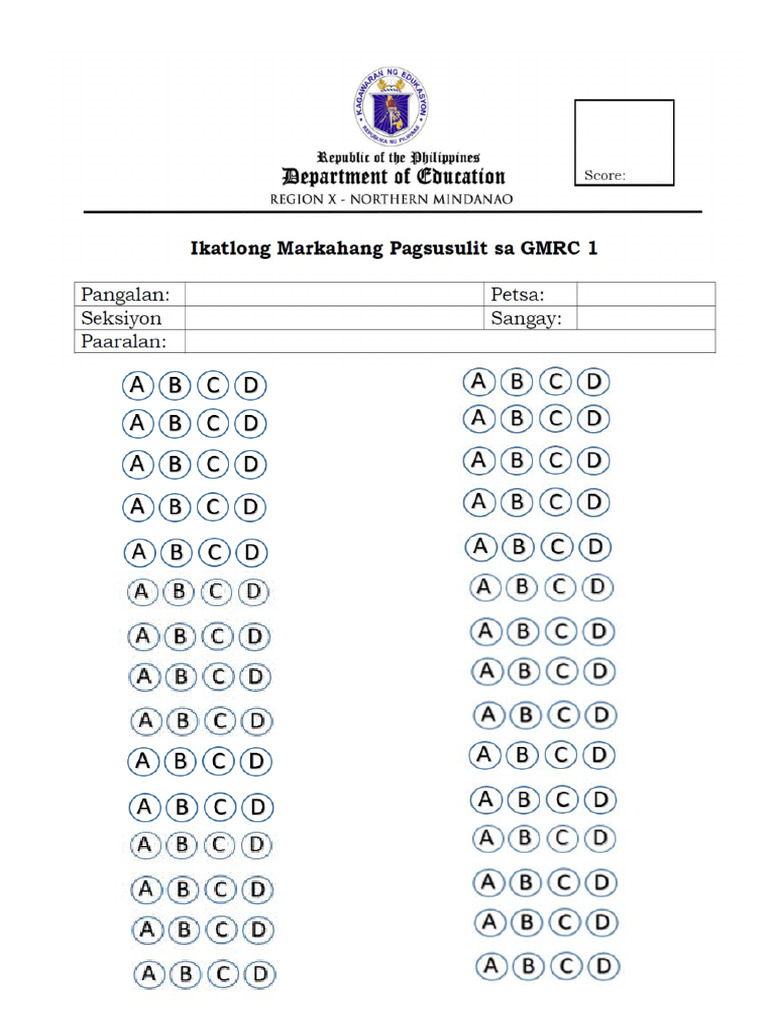 Answer Sheet | PDF