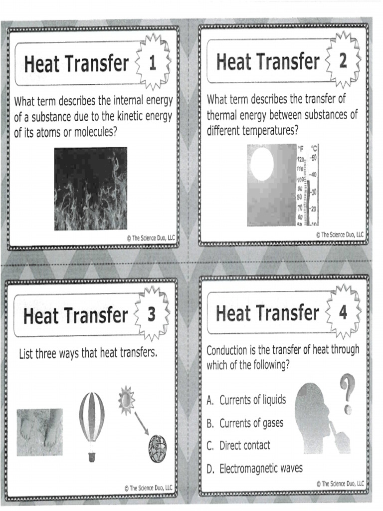 Heat Transfer Task Cards | PDF