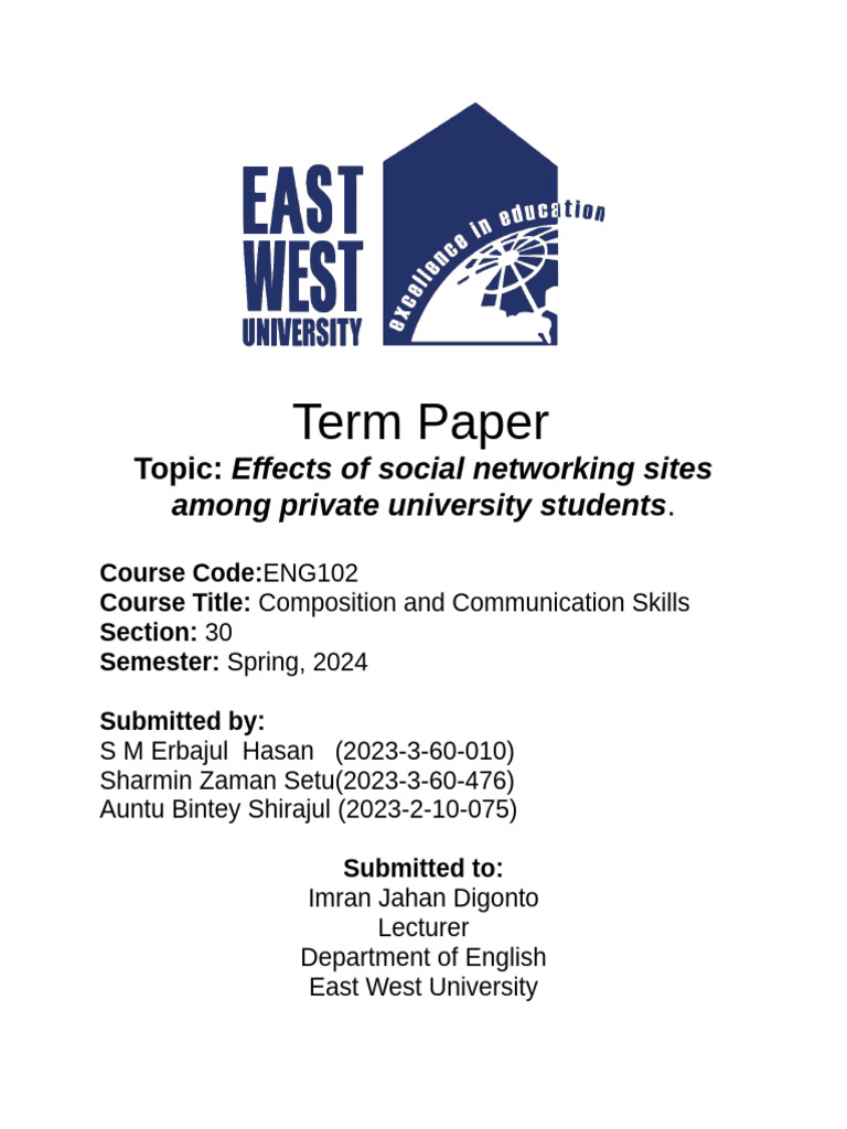 ENG102 Cover Page Template 2 | PDF
