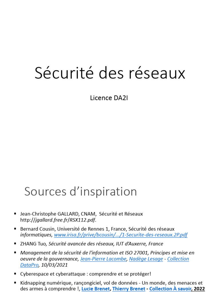 Sécurité Des Réseaux | PDF | Sécurité | Sécurité des systèmes d'information