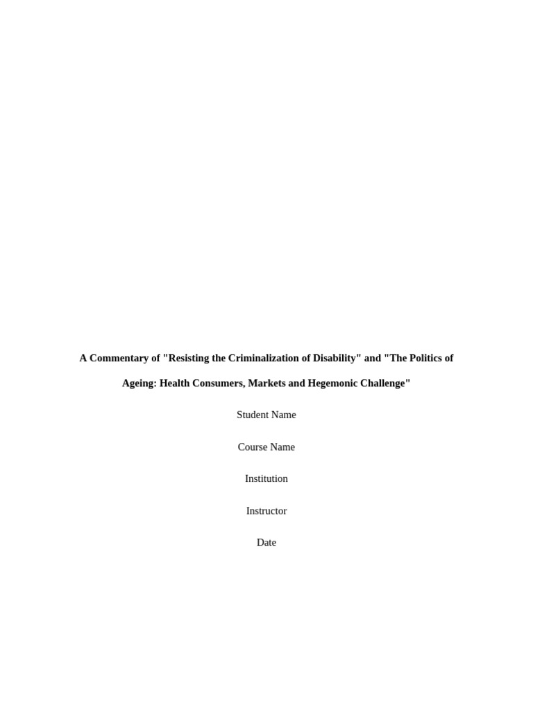 Commentary Paper | PDF | Intersectionality | Disability