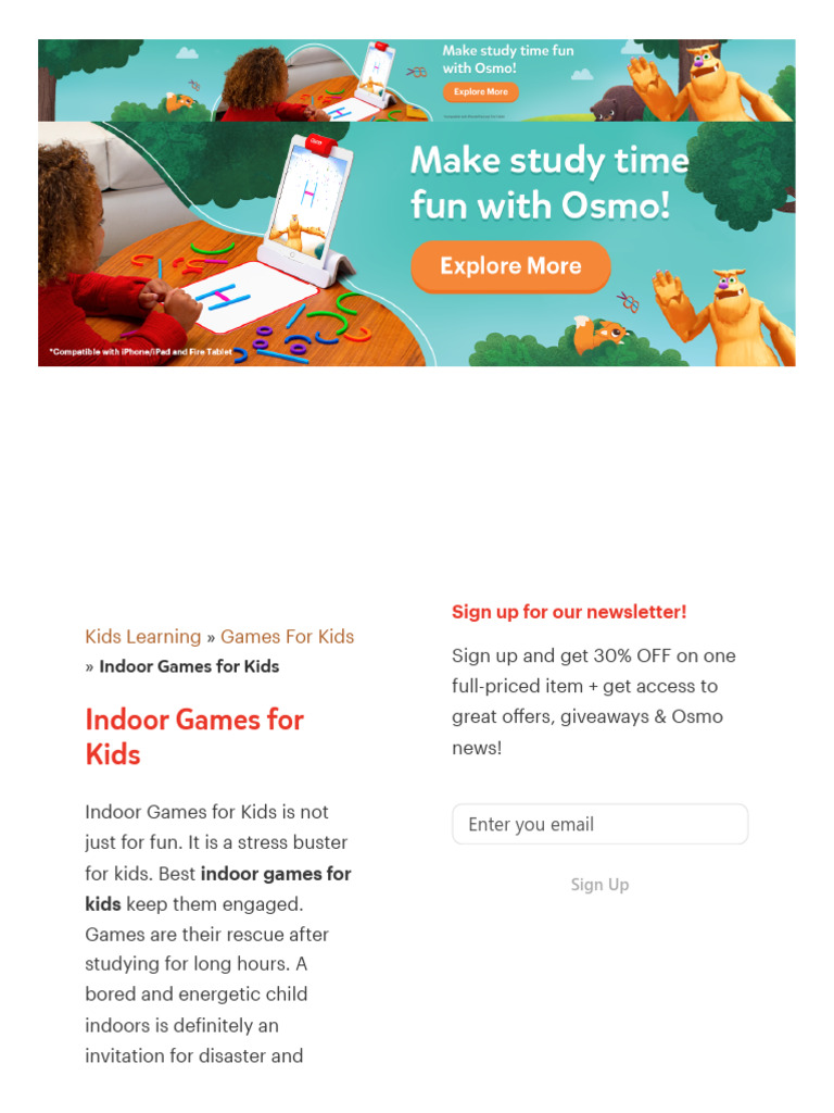 Indoor Games For Kids - Explore 90+ Fun & Interesting Games | PDF
