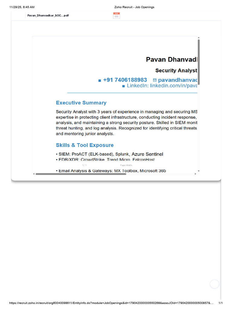 Pavan Dhanvakar | PDF
