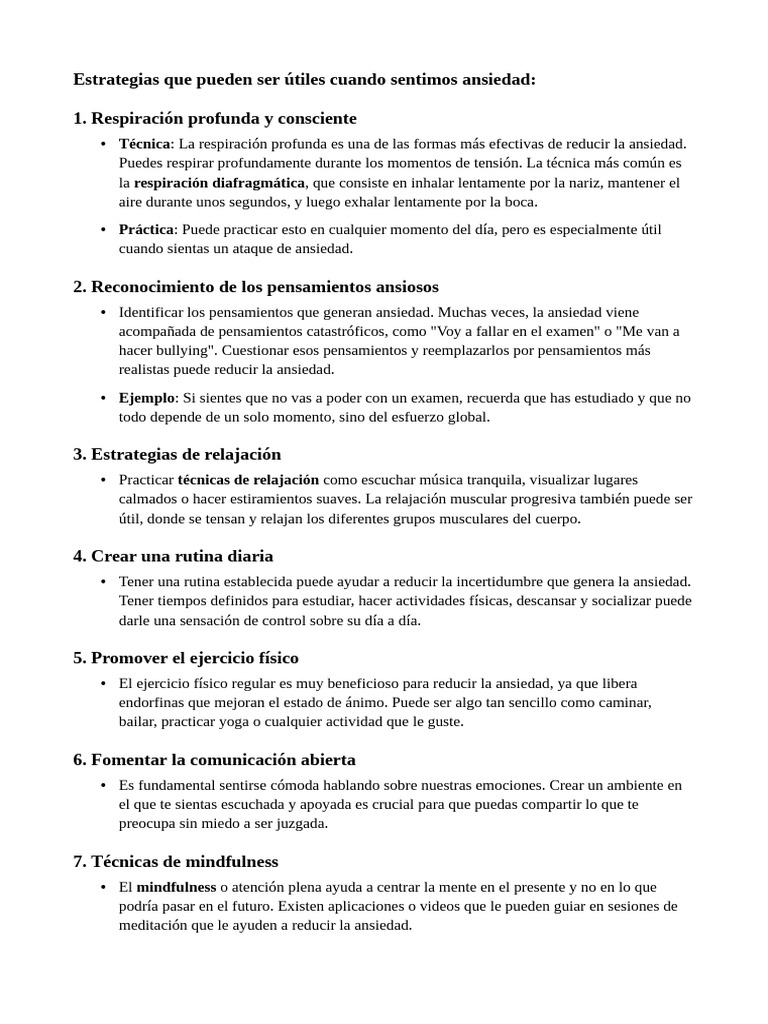 Estrategias y Herramientas para Aliviar La Ansiedad | PDF | Ansiedad ...