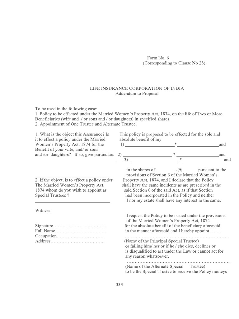 Form No 6 MWP | PDF