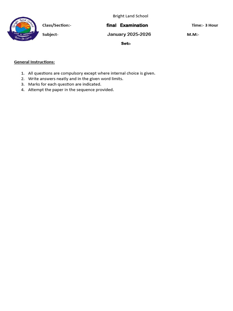 Final Exams Format | PDF