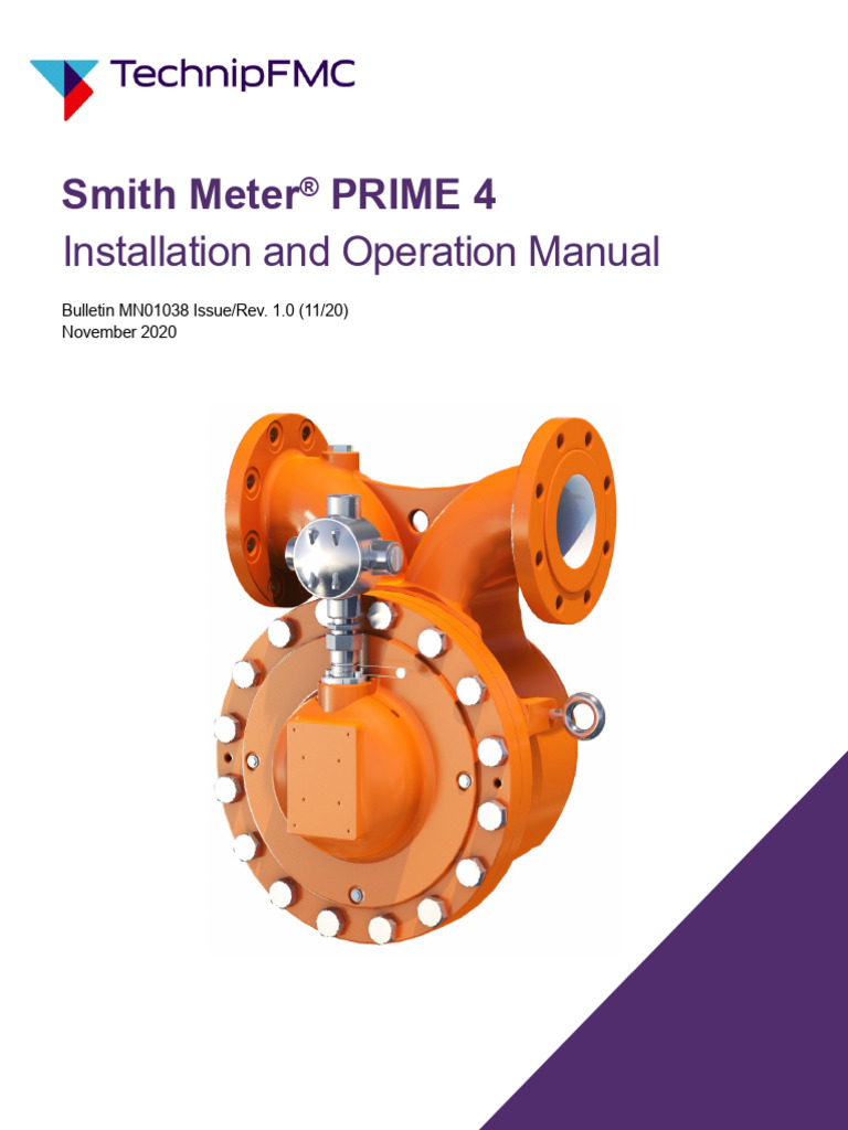 Mn01038 Smith Prime Meter Manual | PDF | Valve | Turbine