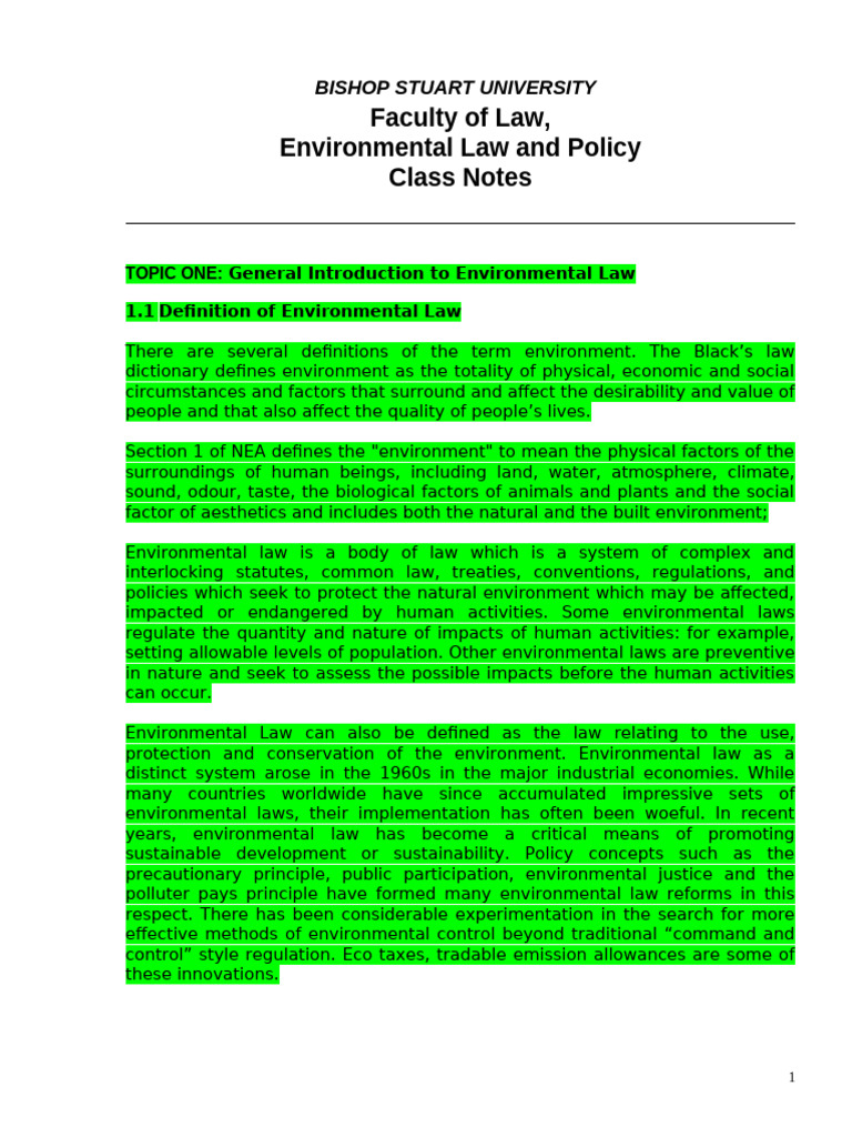 Environmental-Law-Notes | PDF | Ratification | Environmental Law
