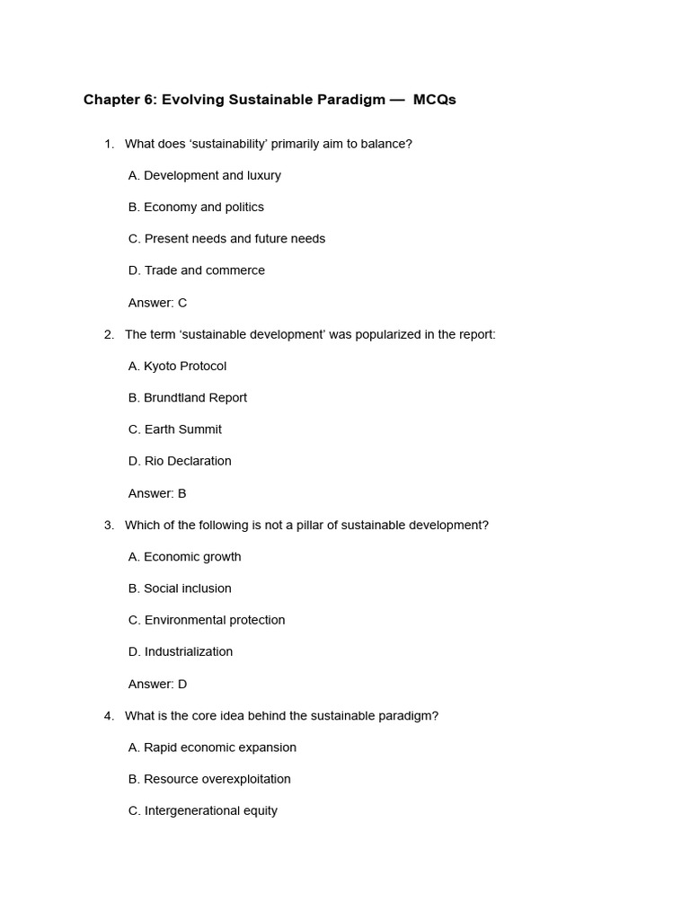 EVA Chapter 6 | PDF | Sustainability | Sustainable Development