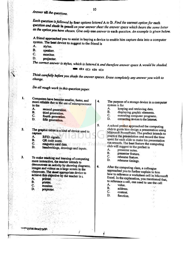 2025 Bece Computing 1 | PDF